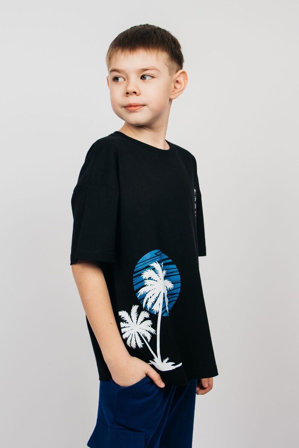 Футболка для мальчика 52366 детская - черный