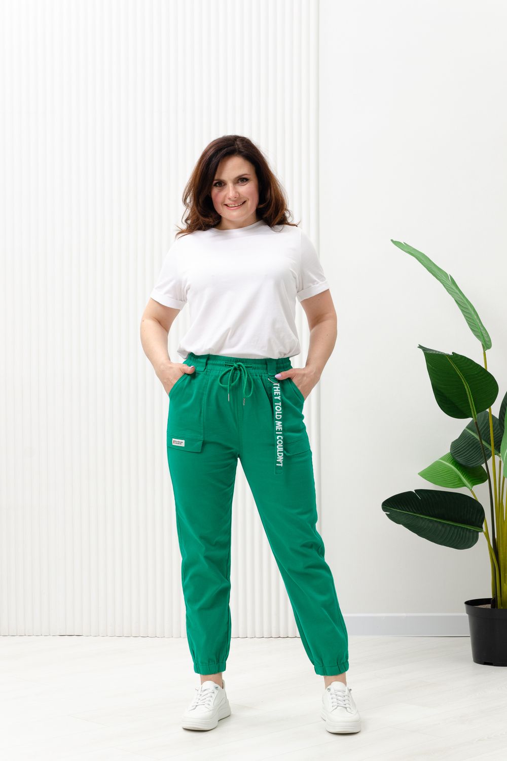 С27037 брюки женские - зеленый