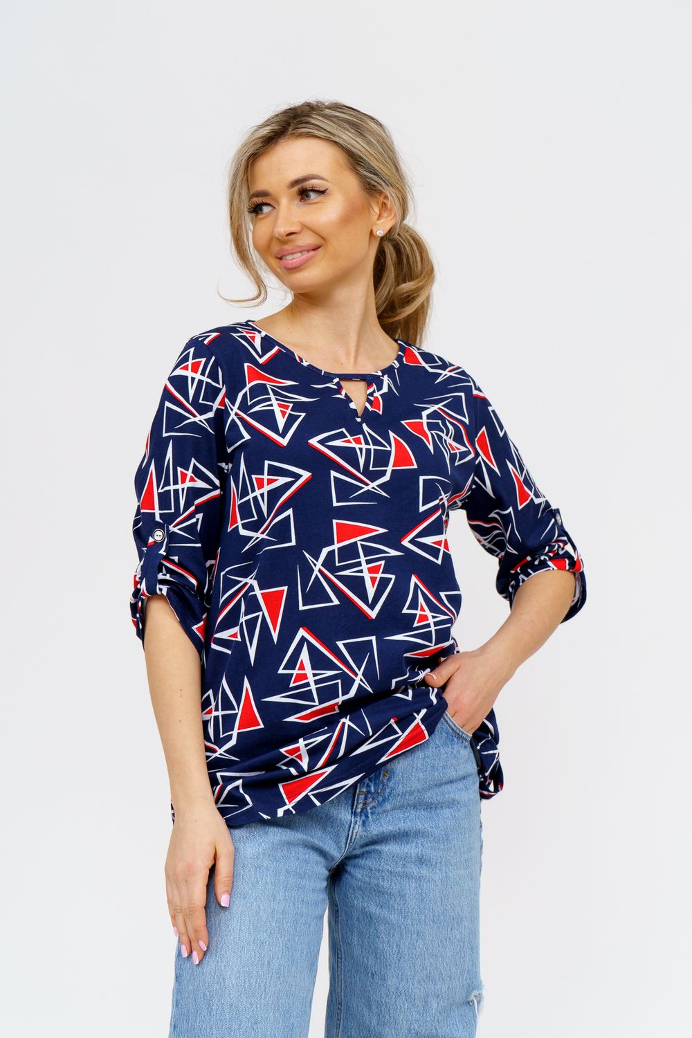 Туника 36763 - сине-красный