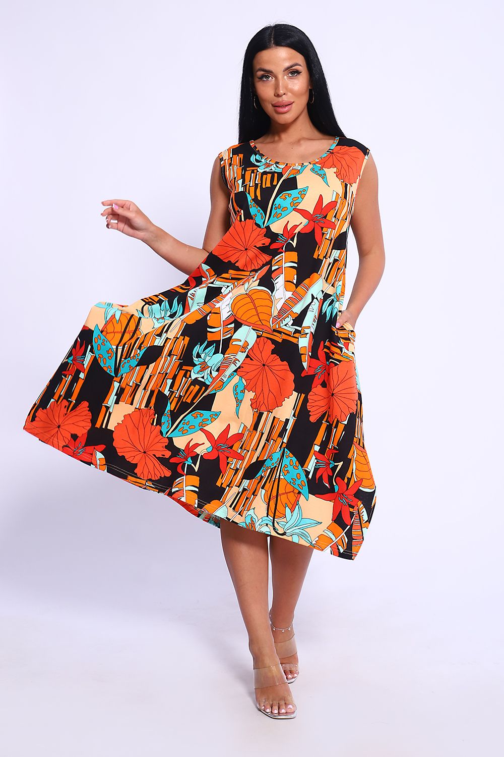 Сарафан 71120 - оранжевый