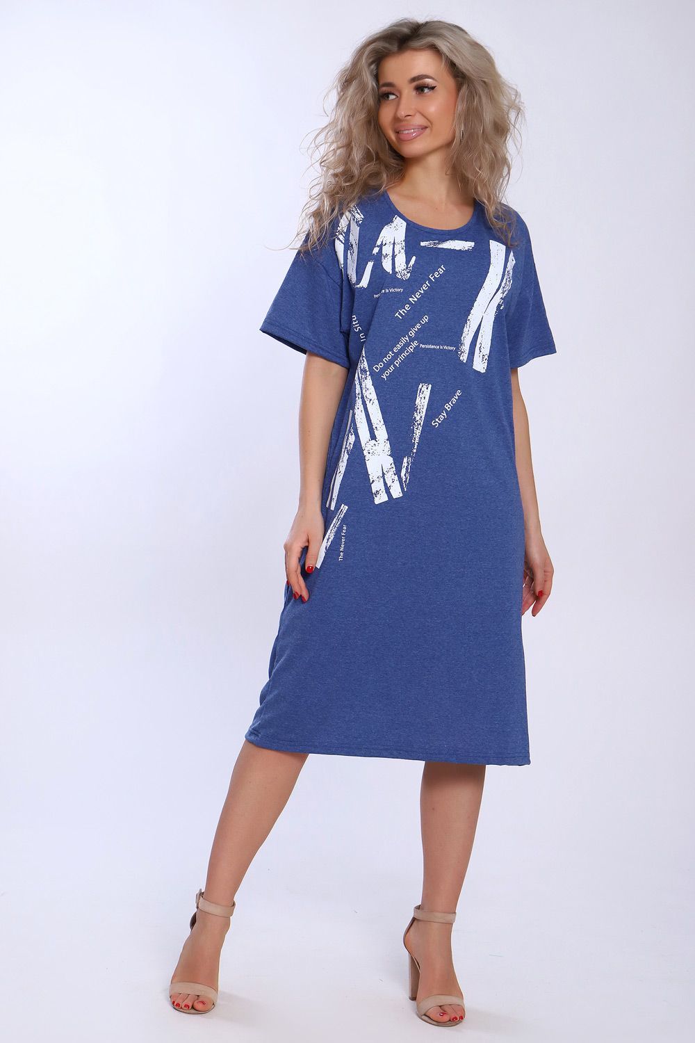 Туника 51109 - индиго меланж