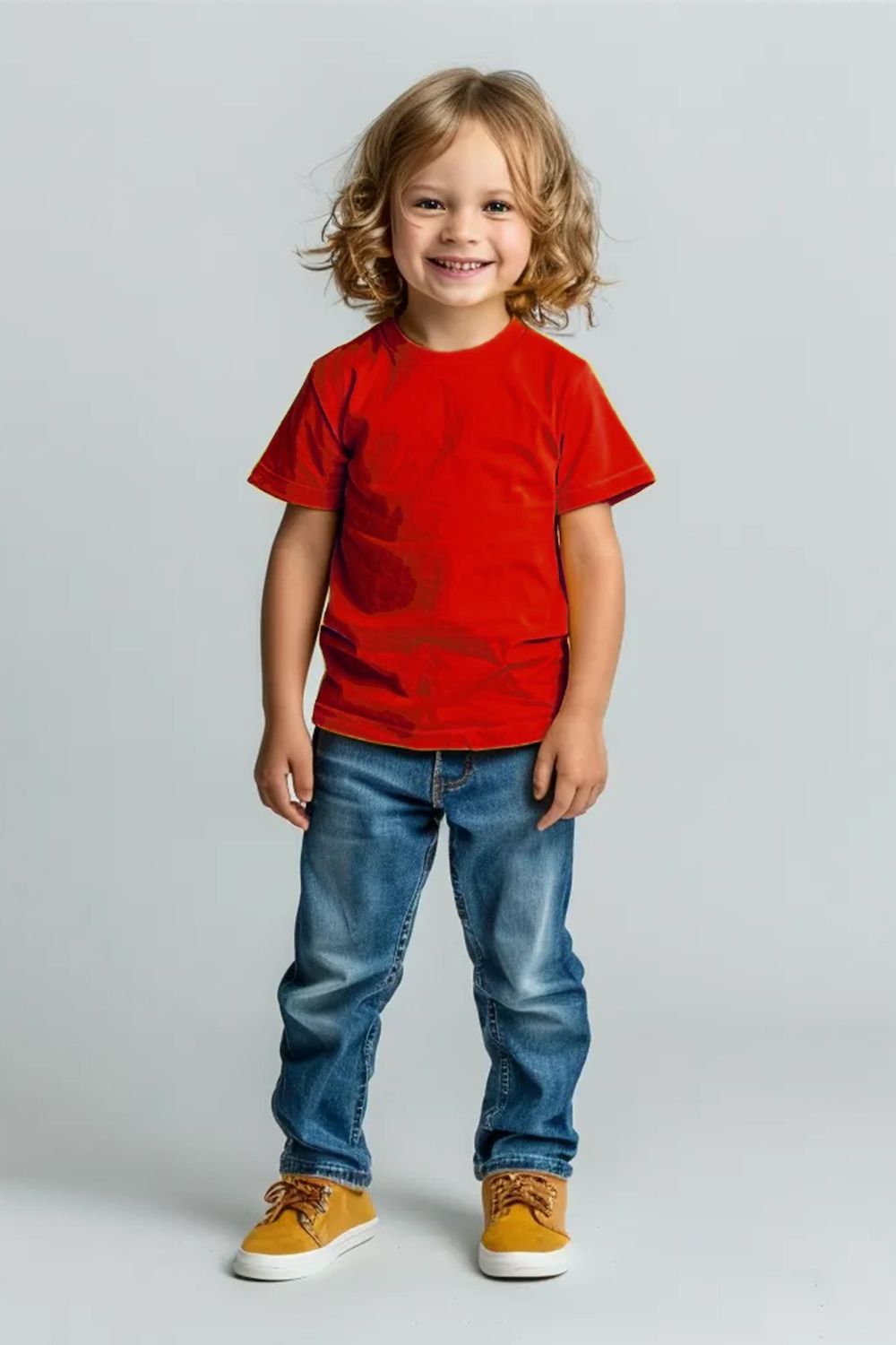7453 футболка детская однотонная - красный