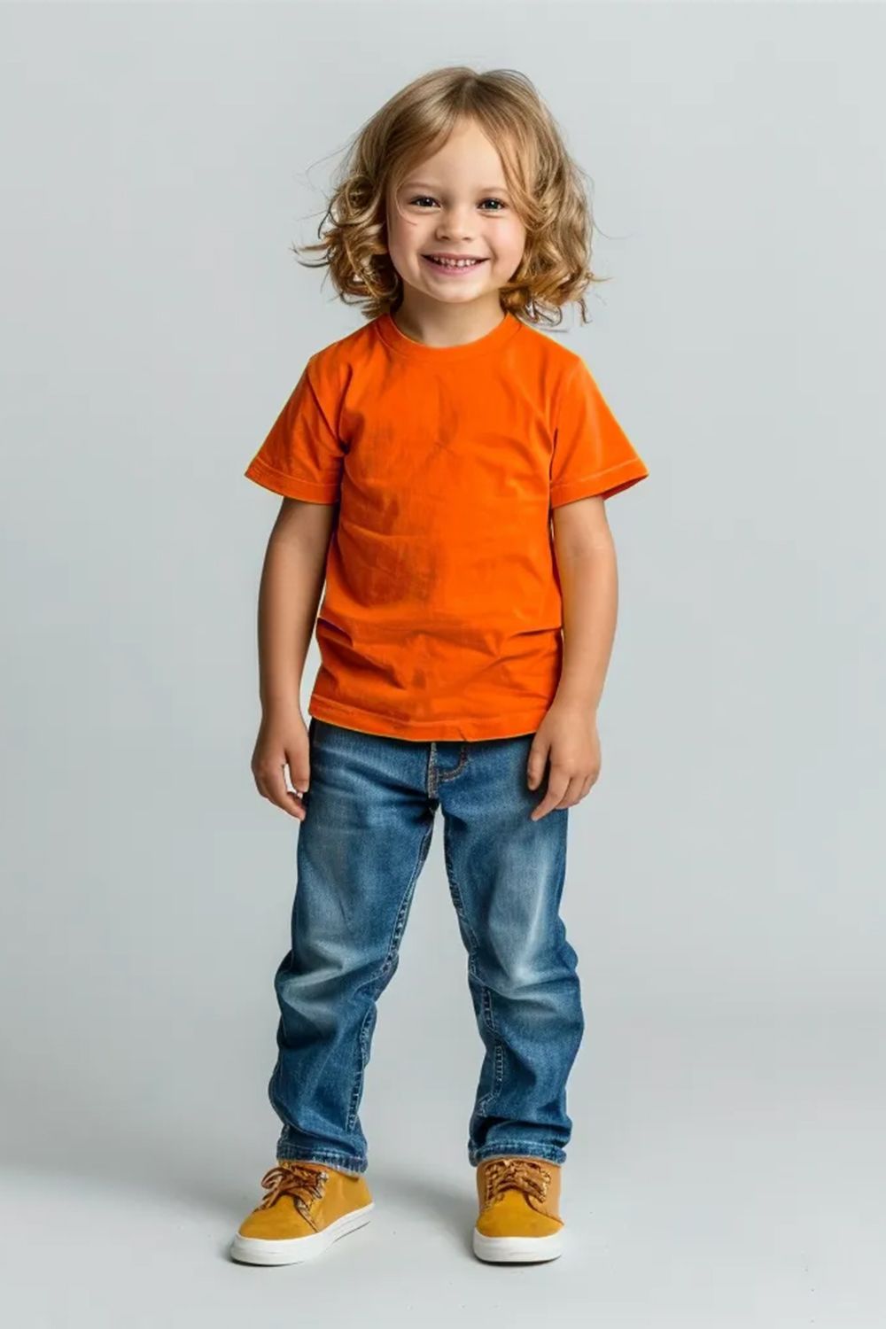 7453 футболка детская однотонная - оранжевый