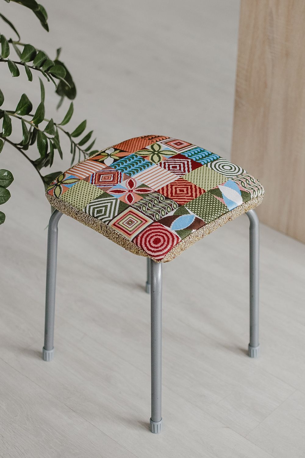 Сидушка на табурет квадратная 32х32 - зеленый/квадрат