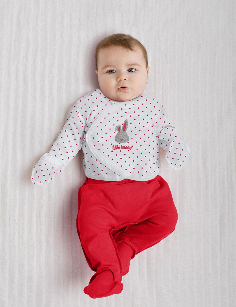 Распашонка интерлок Шайни 20761 - белый/красный