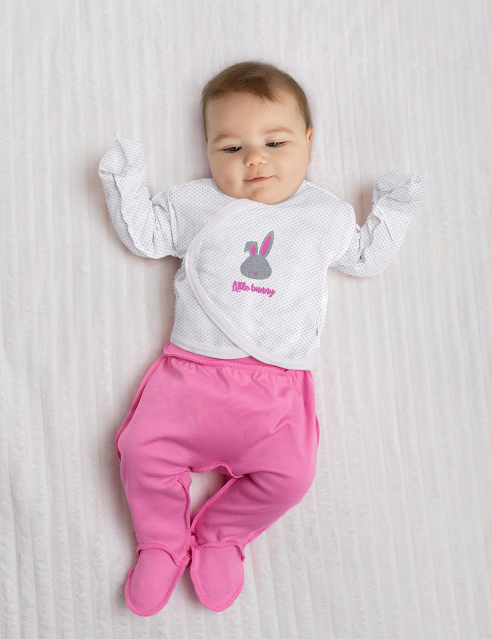 Распашонка интерлок Шайни 20761 - белый/серый