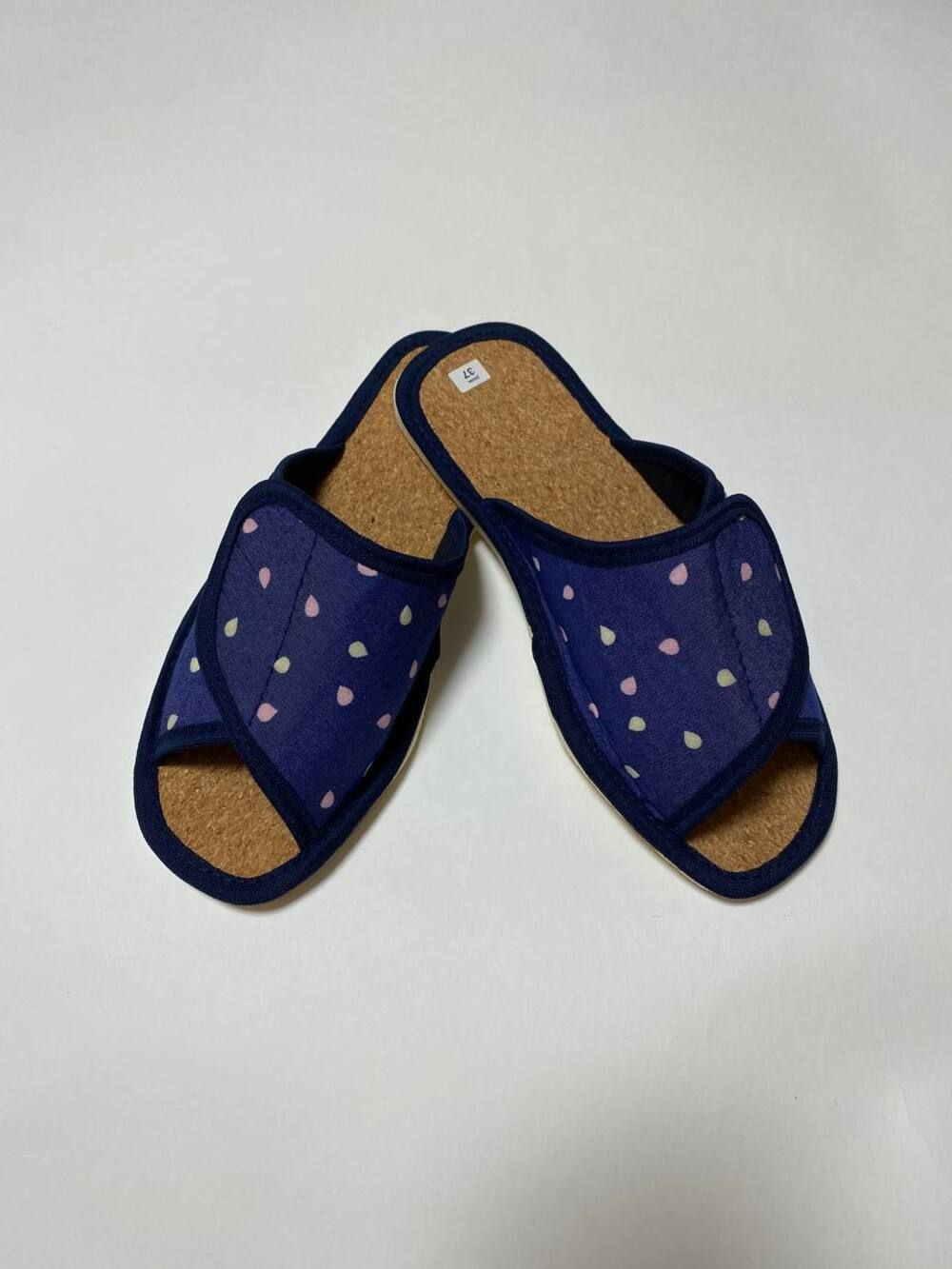 Тапочки женские  арт.120п - синий лист роз желт