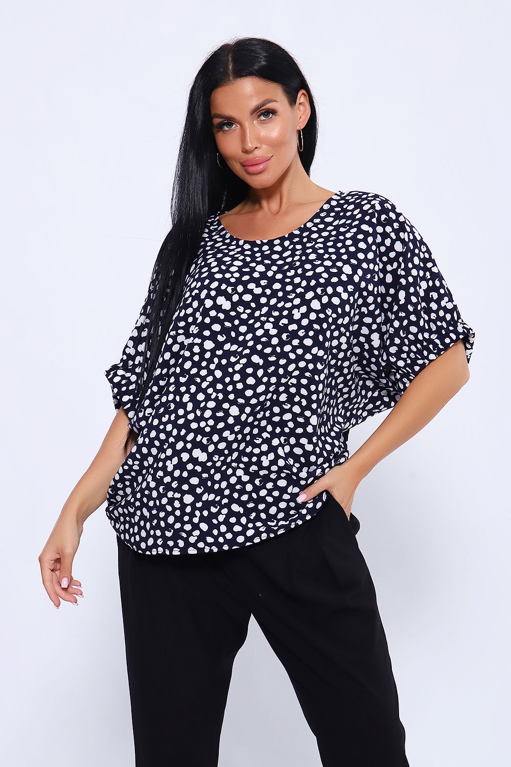 Блузка 32728 - темно-синий