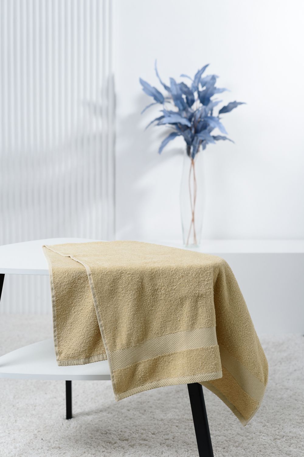 Махровое полотенце плотность 400 гр - молочный