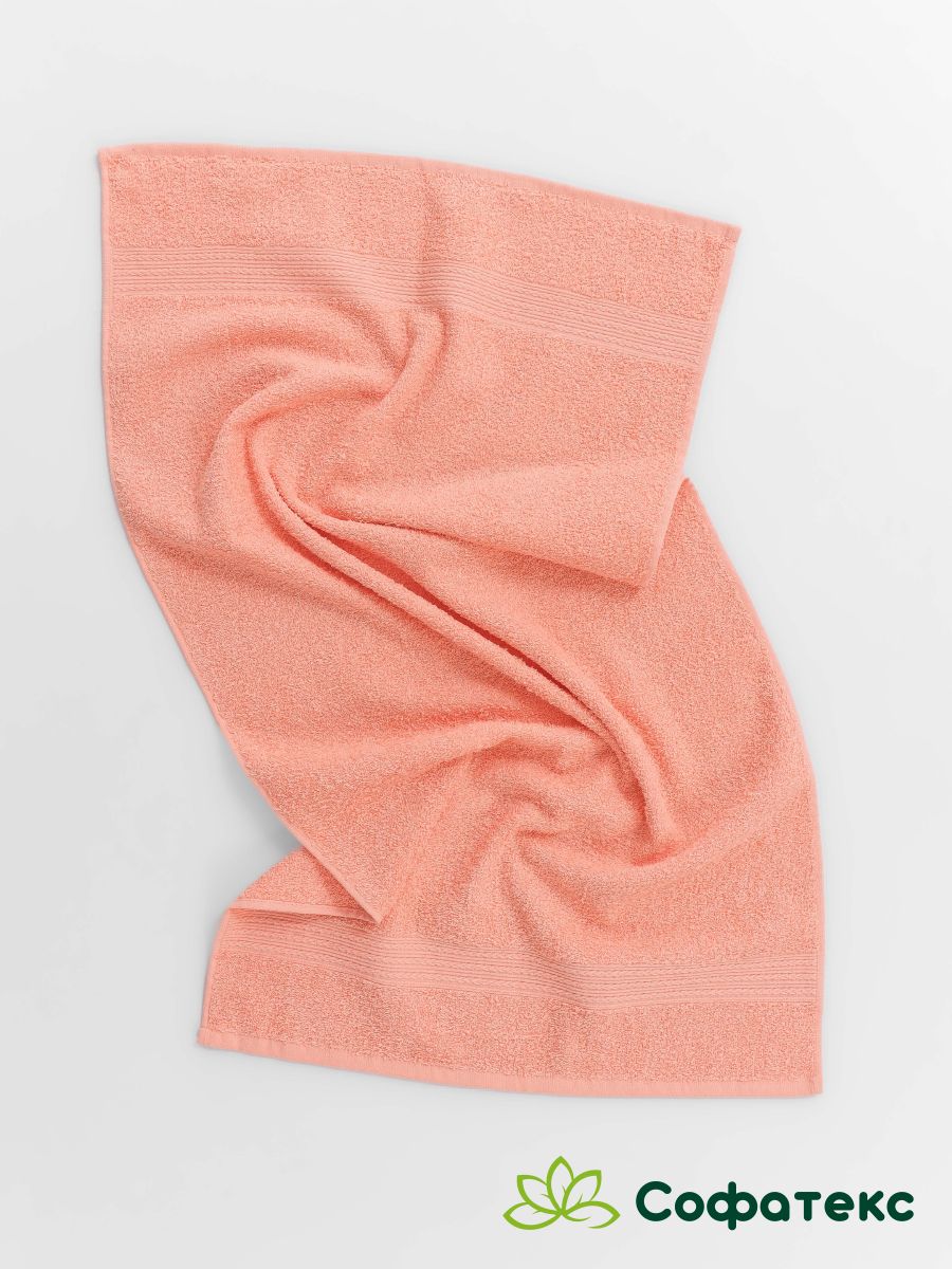 Полотенце махровое банное большое Софатекс 100 * 180 для ванной и бани bs - персик