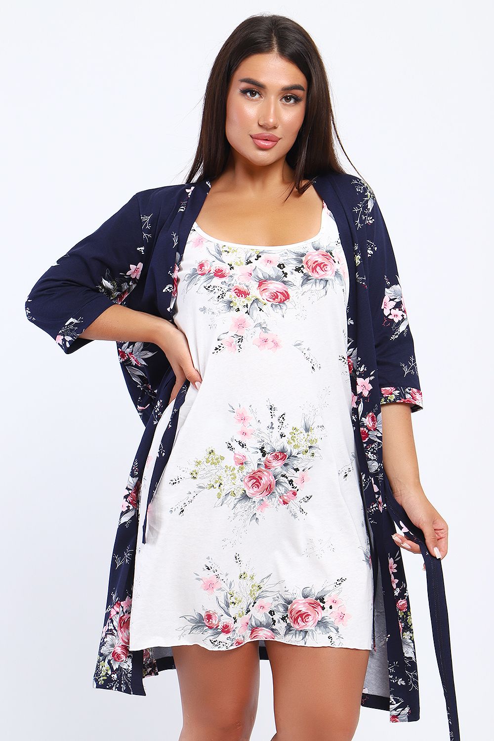 Пеньюар 24285 - темно-синий