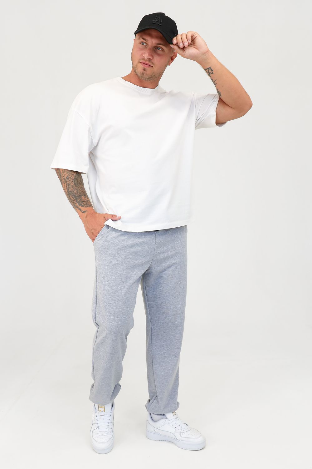 Брюки 034 - серый меланж