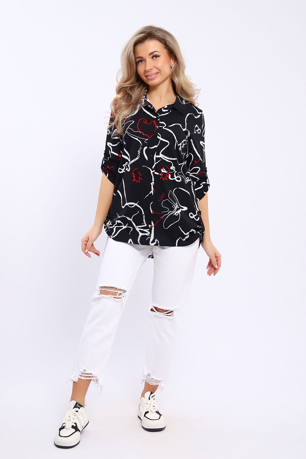 Рубашка 36807 - мрамор белый