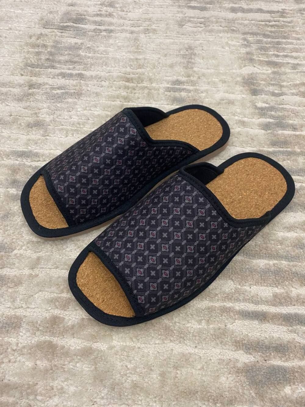 Тапочки мужские арт.117п флис - черн нолик плюс