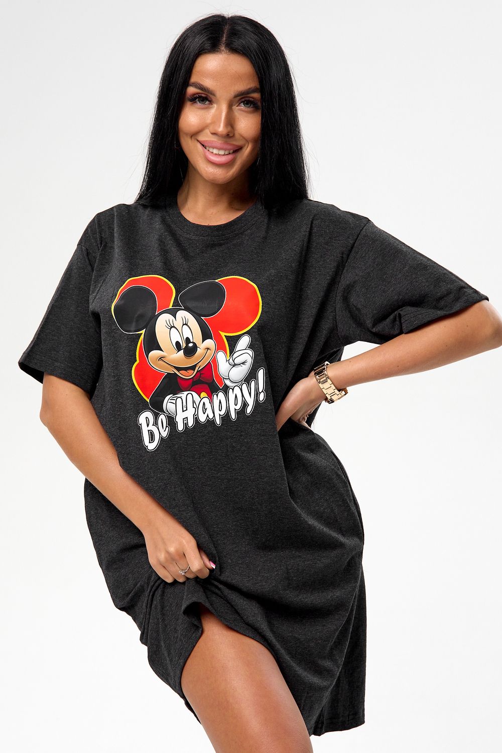 Туника BE HAPPY - антрацит