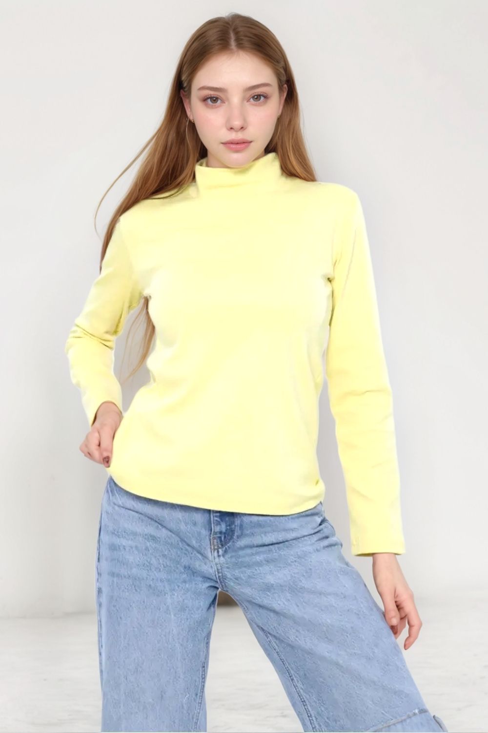 14439-1 Водолазка женская - лимонный