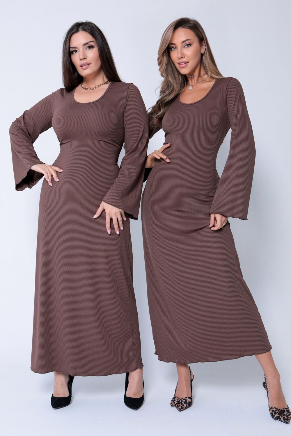 Платье лапша 160-1 - коричневый