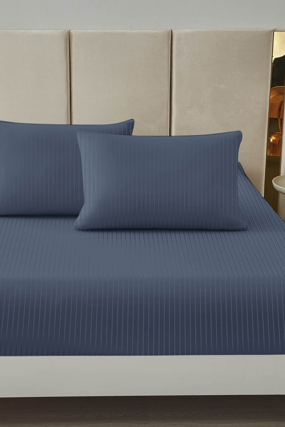 КПБ Страйп Сатин - темно-синий