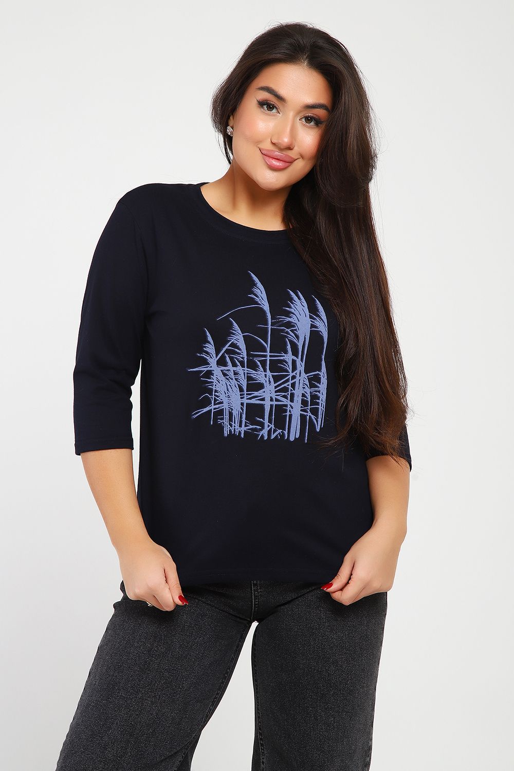 Лонгслив 103ЛЖ - темно-синий