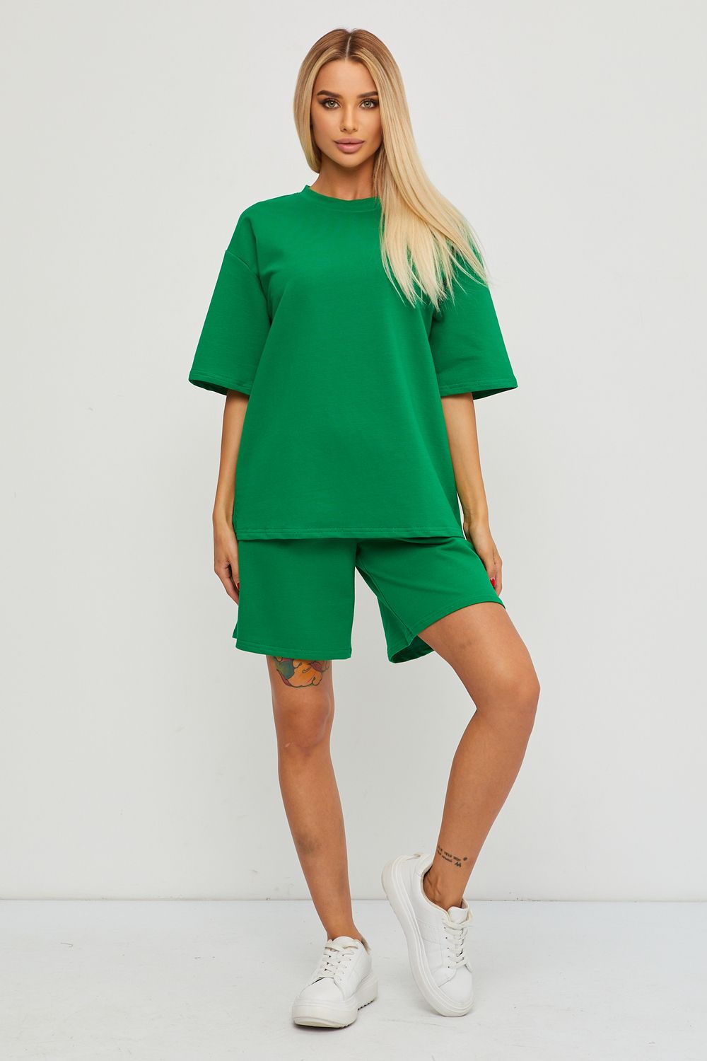 Костюм спортивный оверсайз РИКСЖ - зеленый