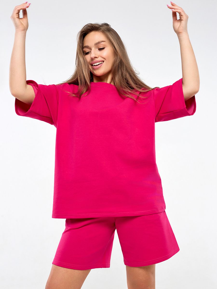 Костюм спортивный оверсайз РИКСЖ - фуксия