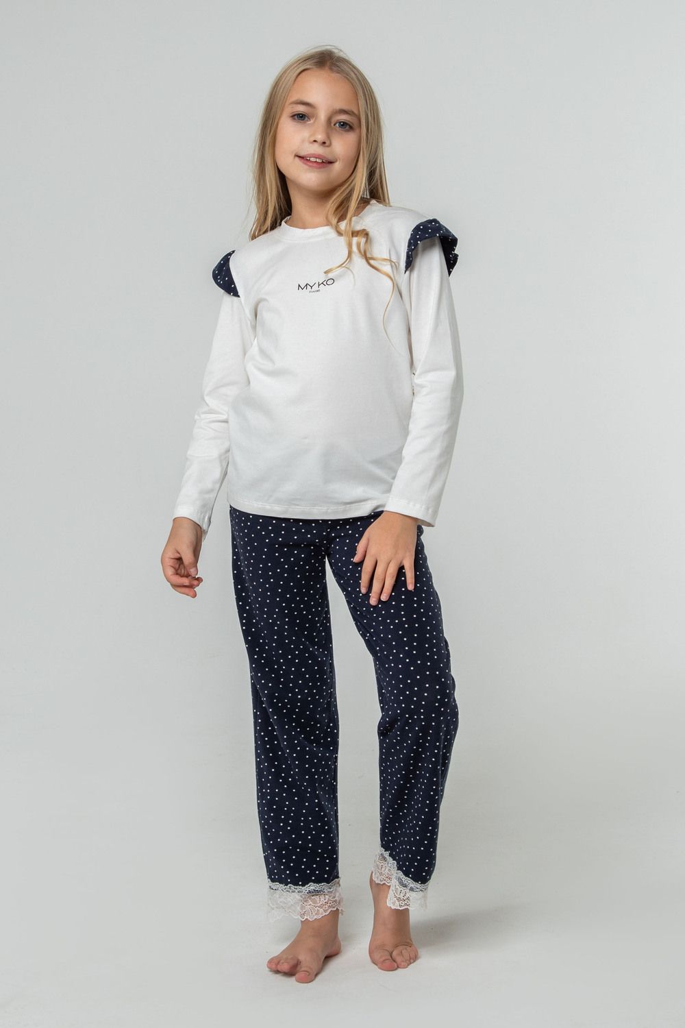 костюм домашний 25-02 - белый/синий