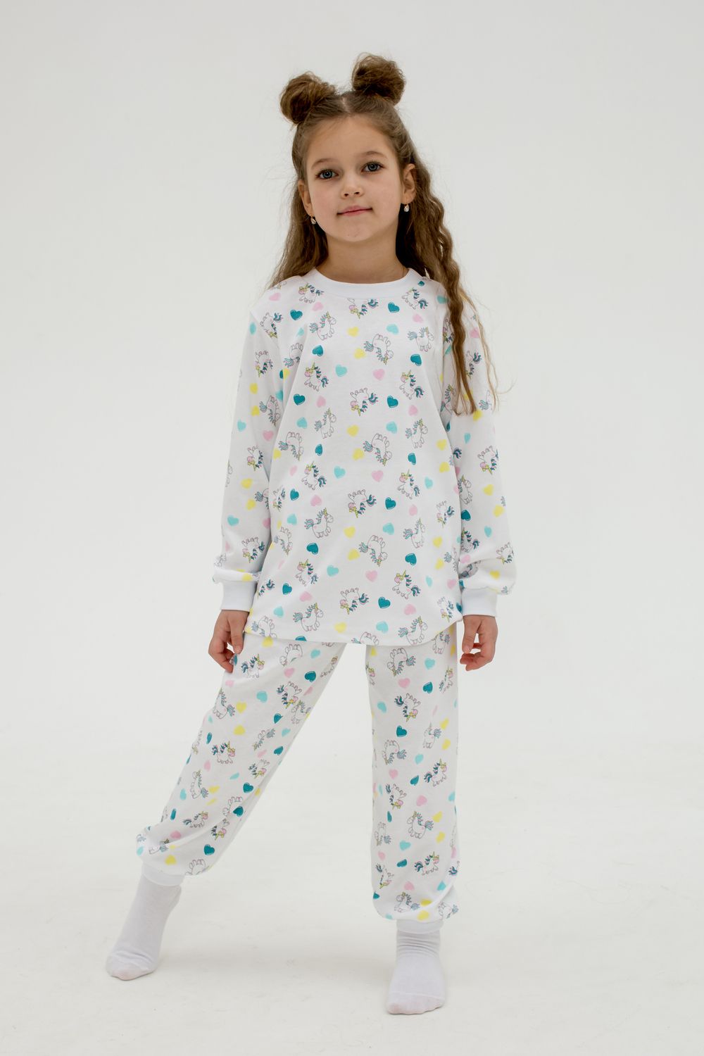 Пижама интерлок Морфей 10117 - белый/розовый