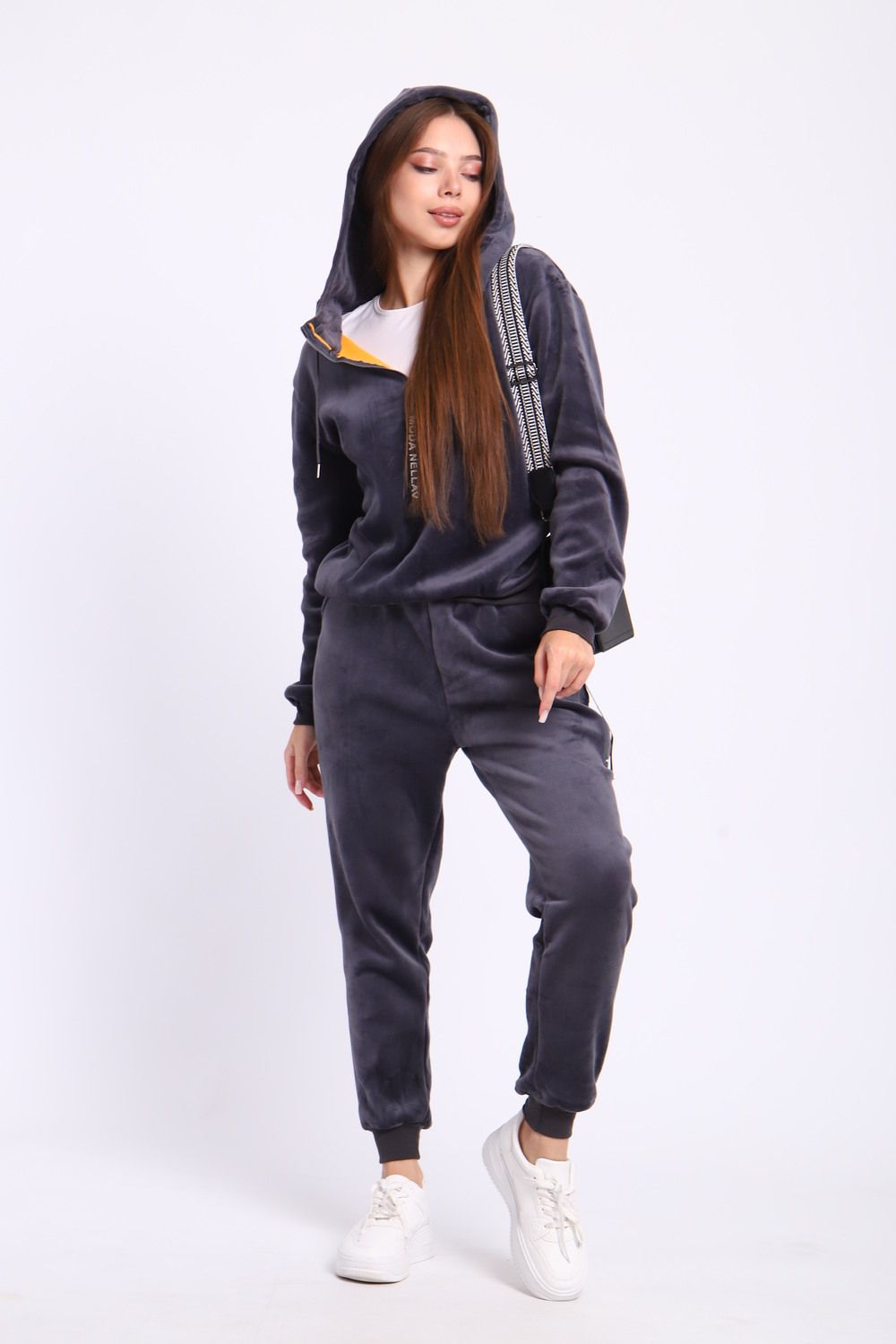 Костюм велюровый ZADUMOV №1 - серо-синий