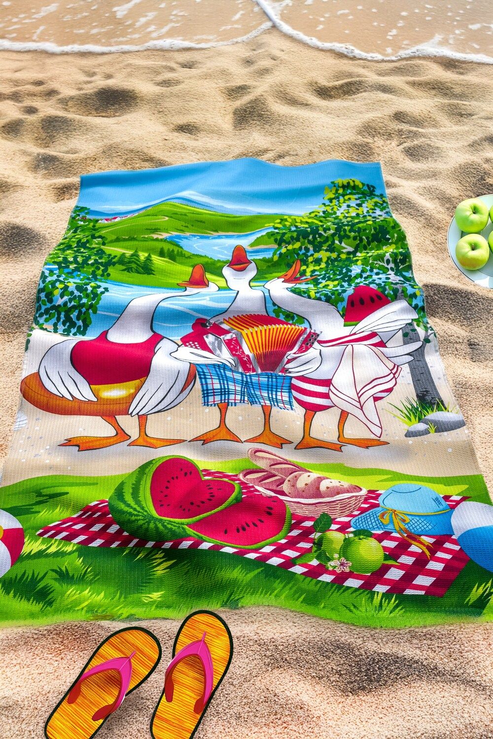 Полотенце банное Веселые гуси - ассорти