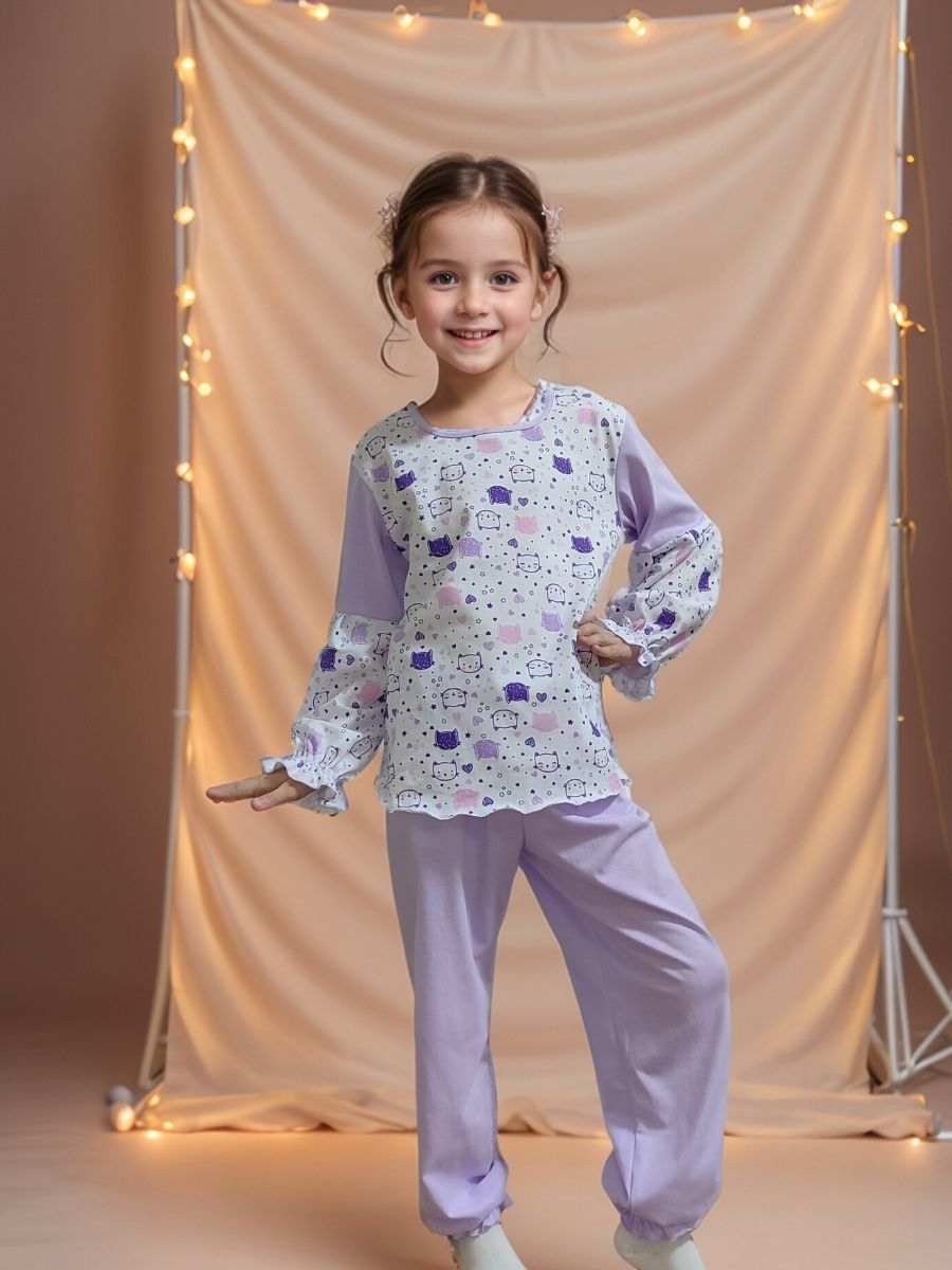 Пижама с брюками Безе ЛК 33051 - лавандовый