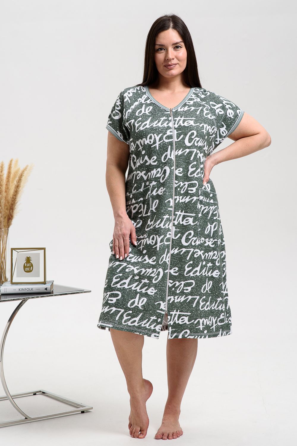 Халат женский 8472 - хаки