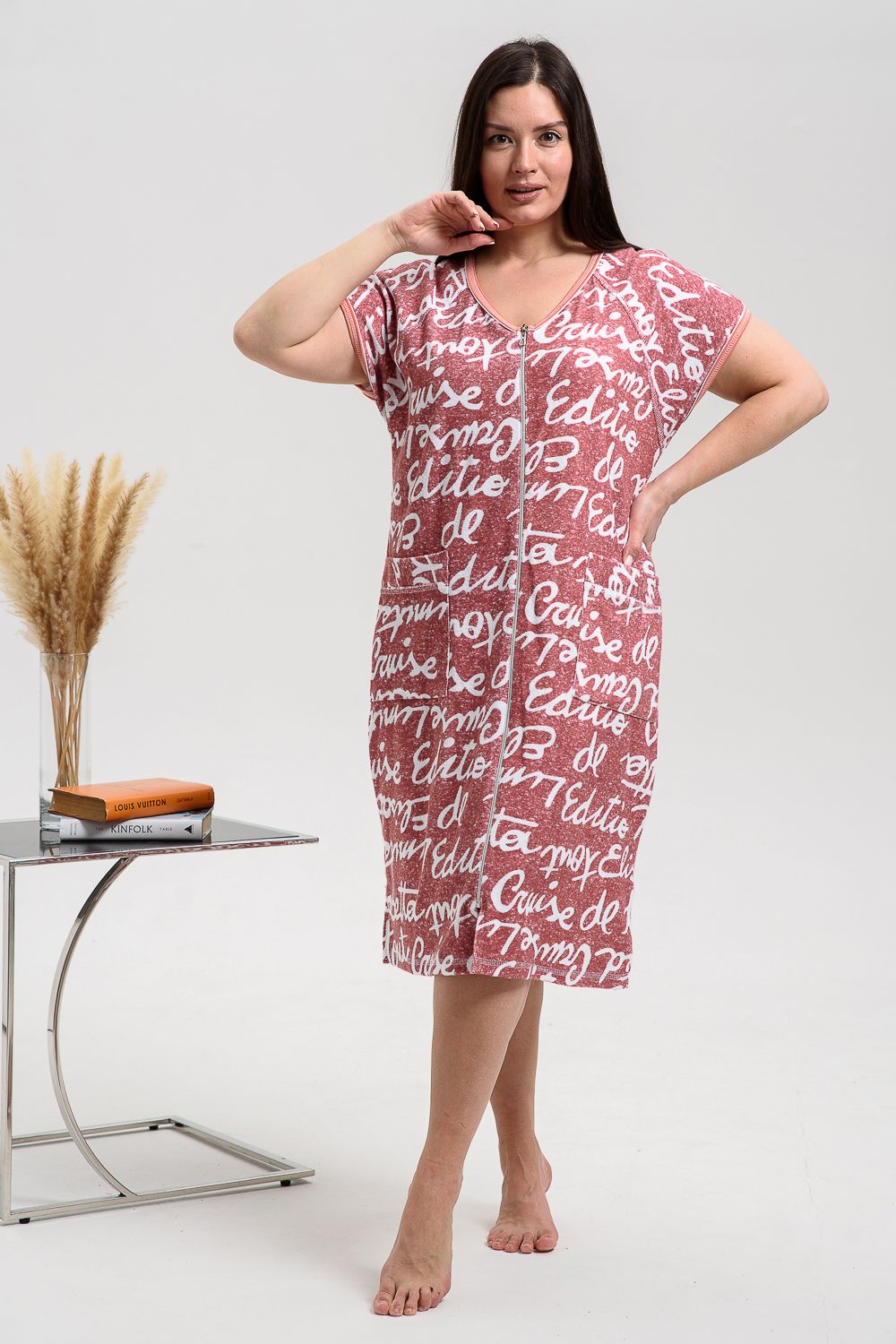 Халат женский 8472 - терракот