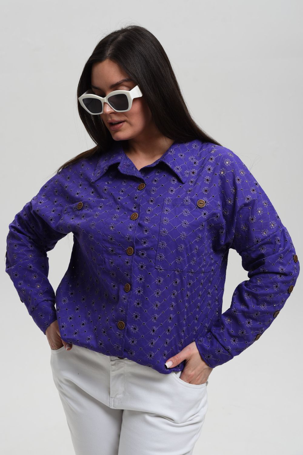 9260 Рубашка женская - фиолетовый