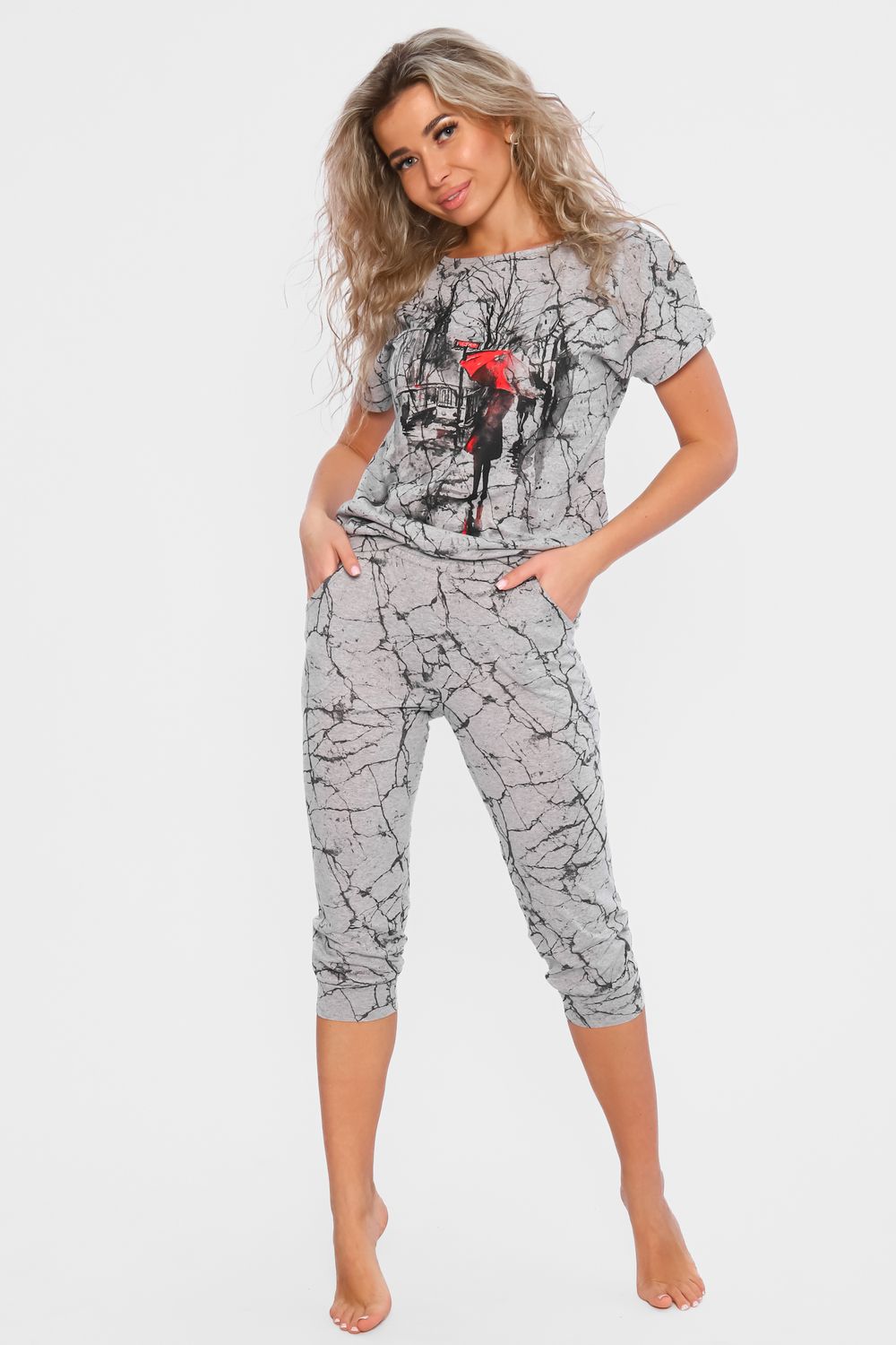 Костюм с бриджами ВИКТОРИЯ - серый