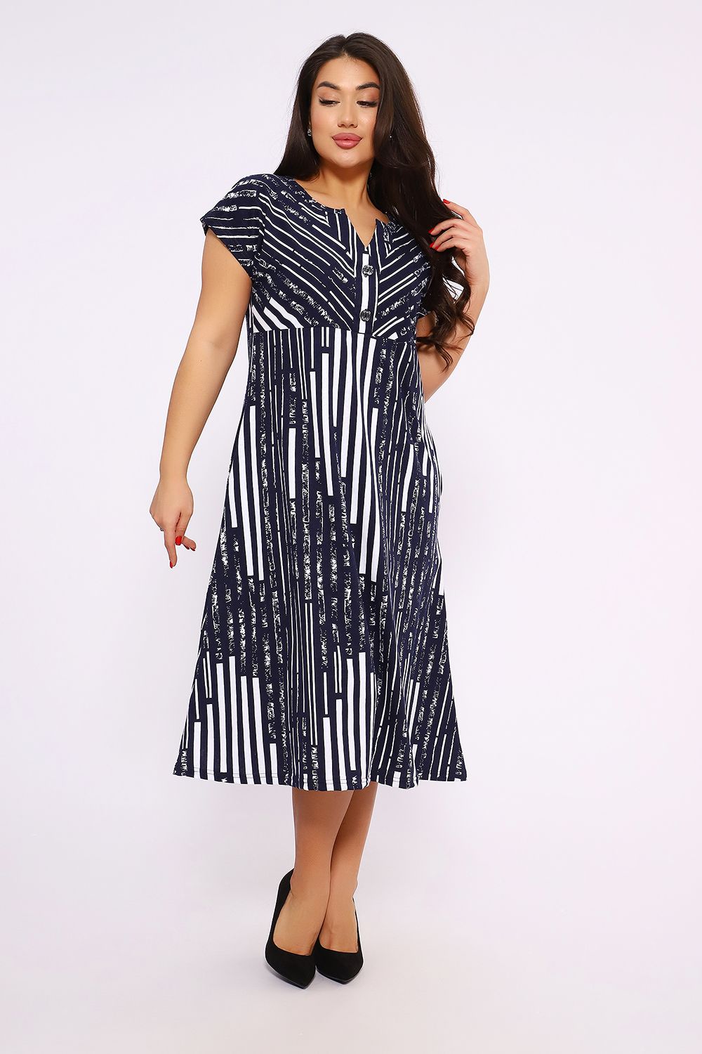 Платье 051 Бренд Rozhkova KV - темно-синий