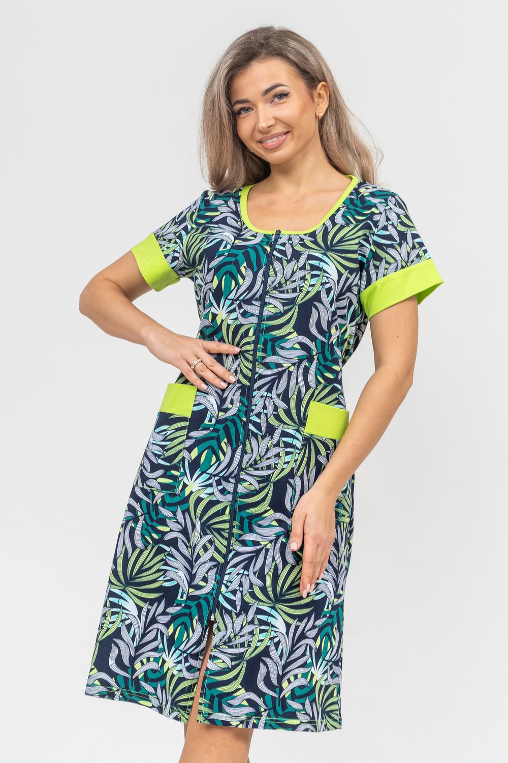 Халат 36896 - темно-синий