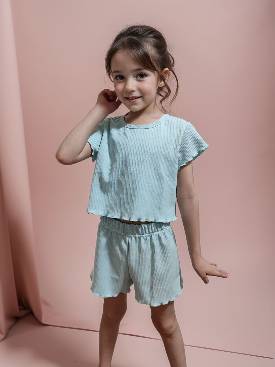 Костюм Пружинка короткий 33056 - голубой