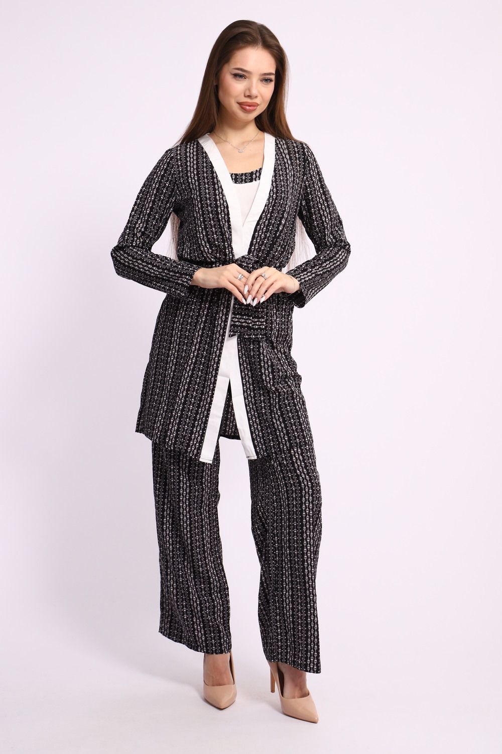 Женский домашний костюм с брюками 31909 - черный