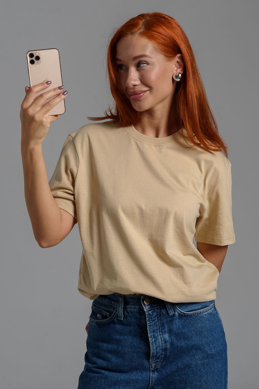 Футболка 8471/4 унисекс - бежевый