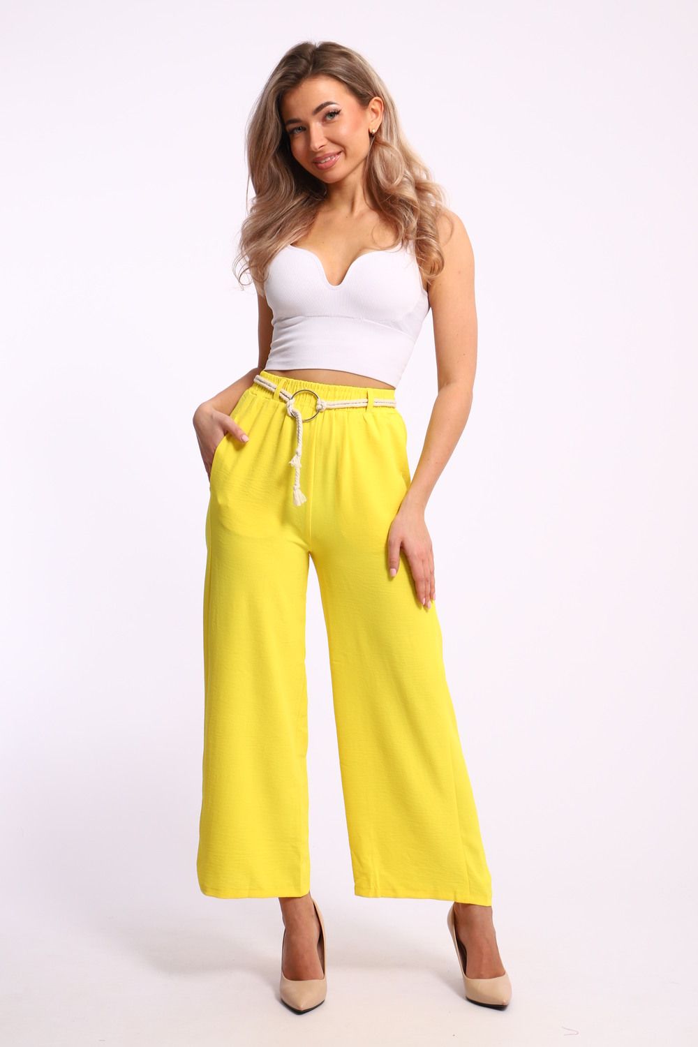 Женские брюки 31911 - желтый