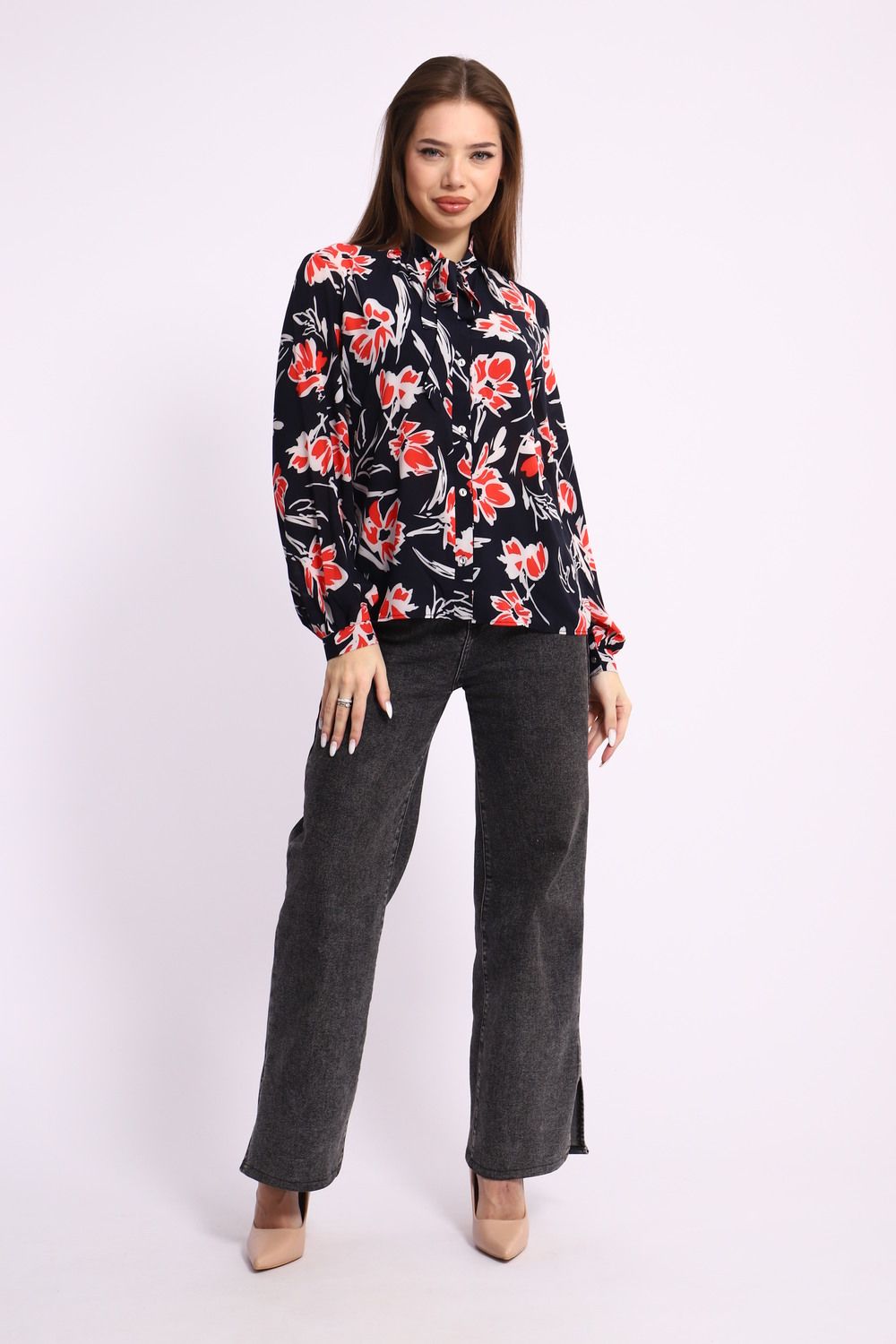 Женская рубашка 31905 - синий