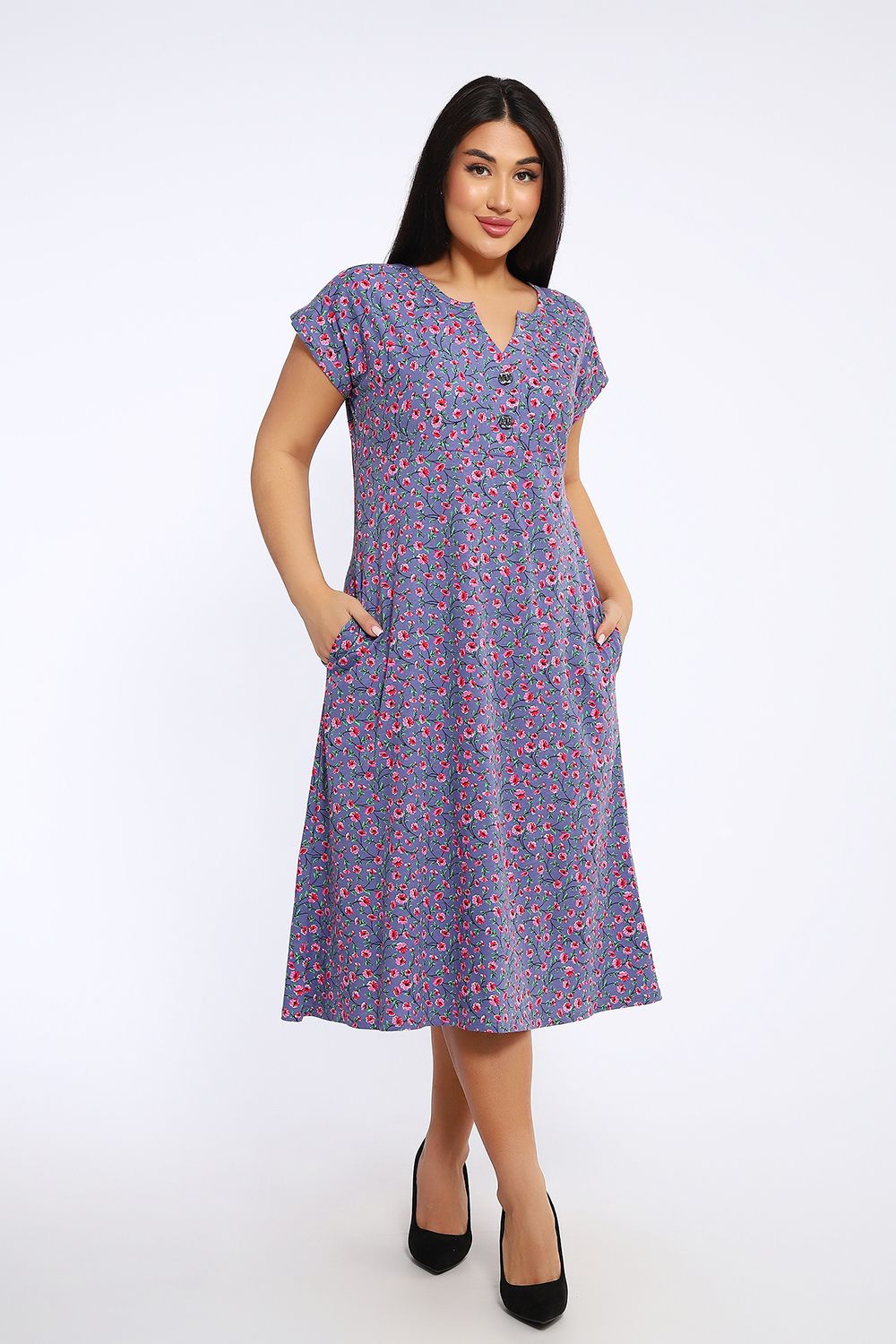 Платье 83509 - серо-голубой