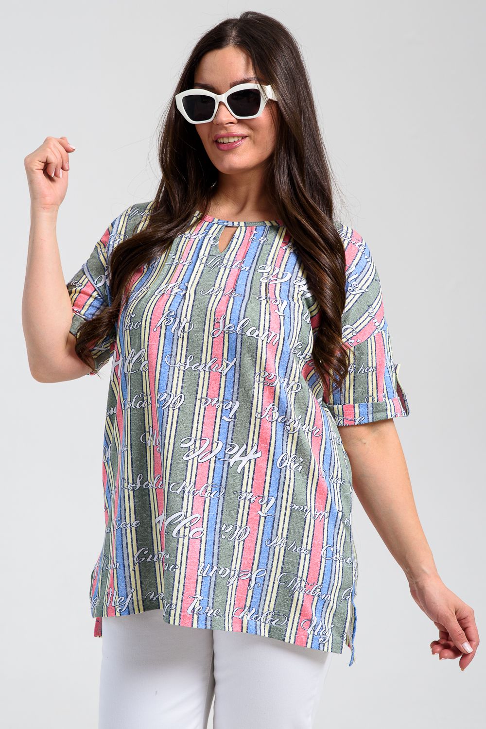 Туника 8243 - полоса+буквы