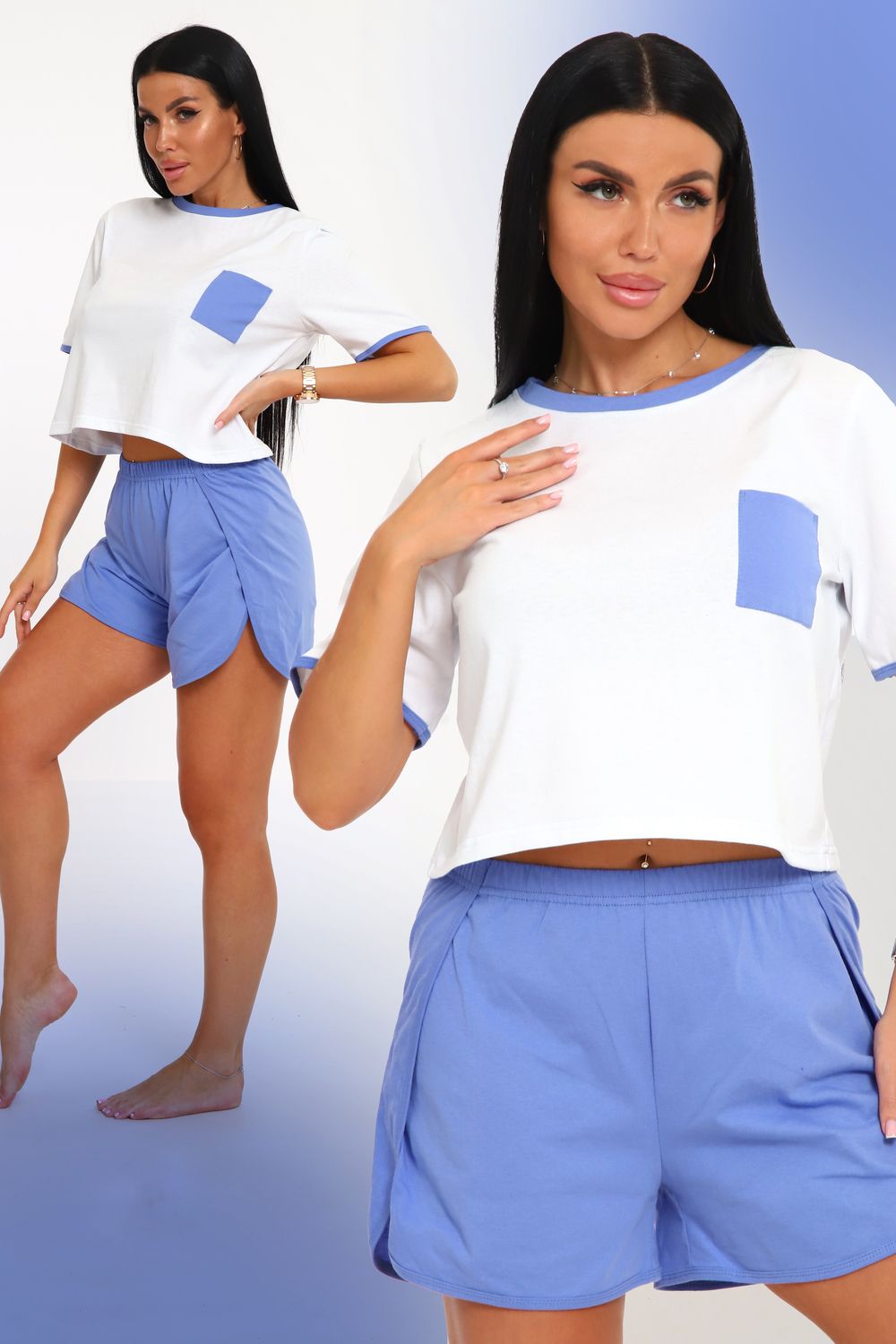 Пижама женская Вери-Пери с карманом - фиолетовый