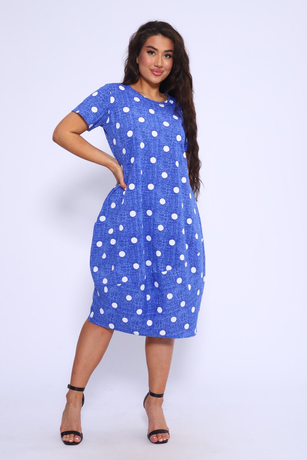 Платье 46651 - синий горох