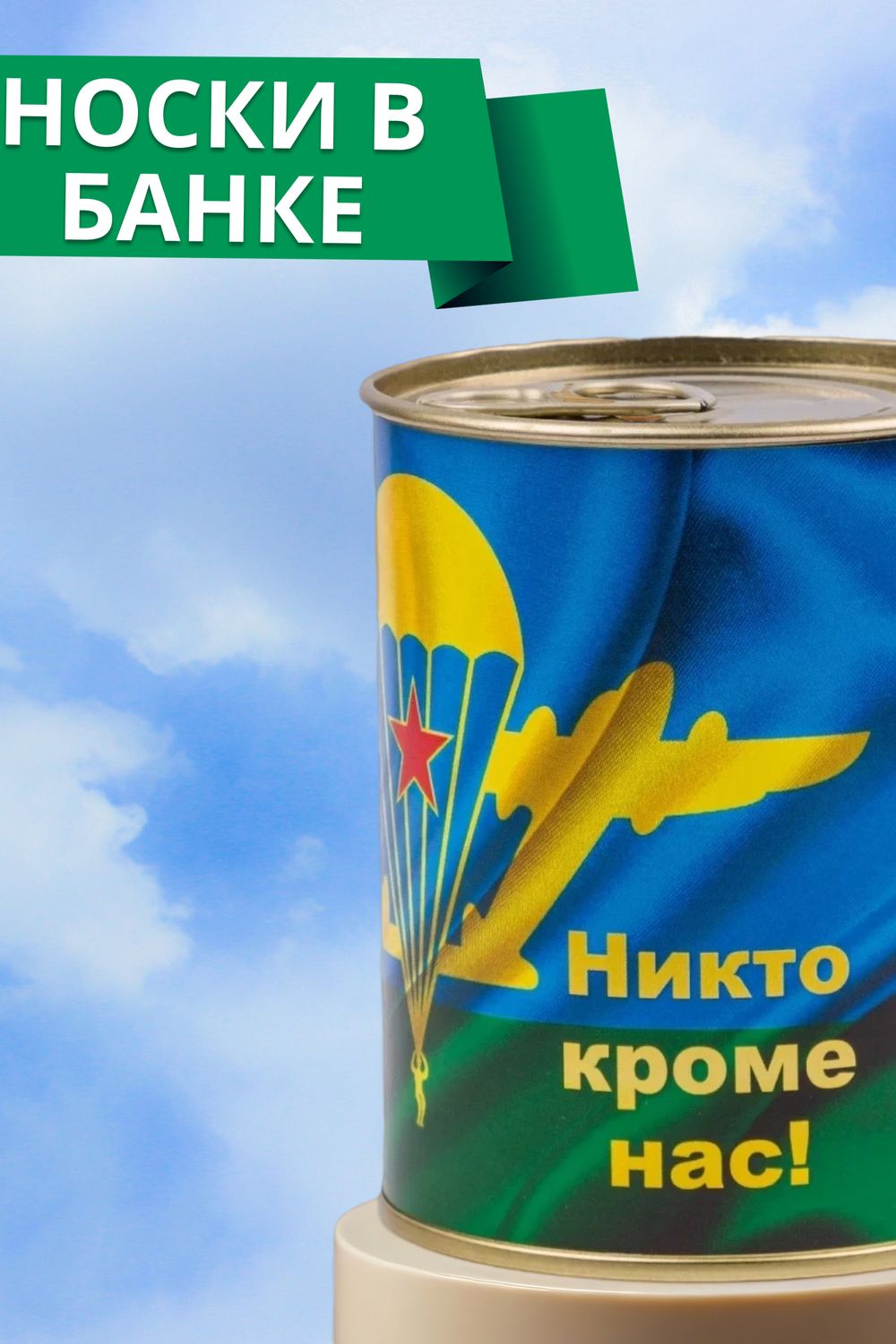 Носки мужские в банке №GL1721 "ВДВ - Никто кроме нас" - ассорти