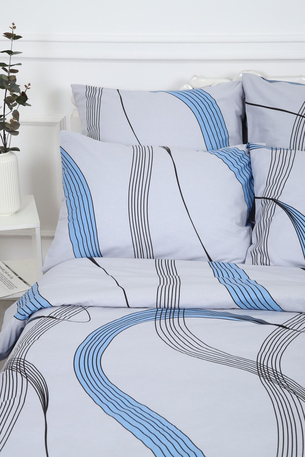 Наволочка поплин Джаз - серый