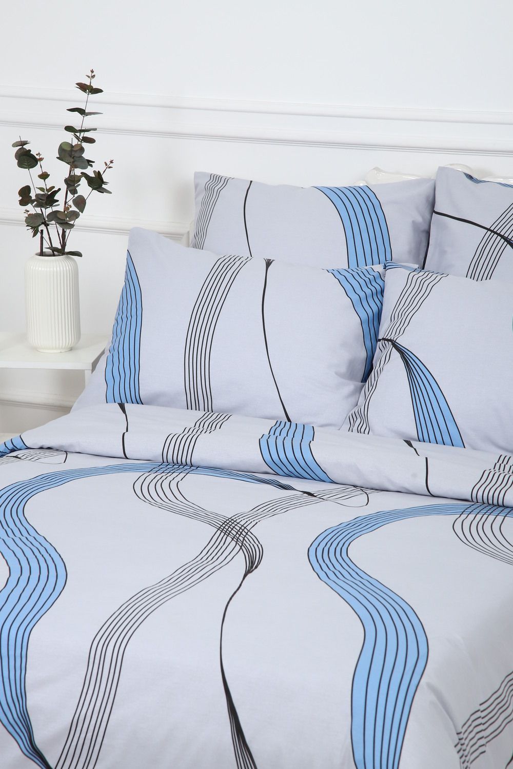 Пододеяльник поплин Джаз - серый