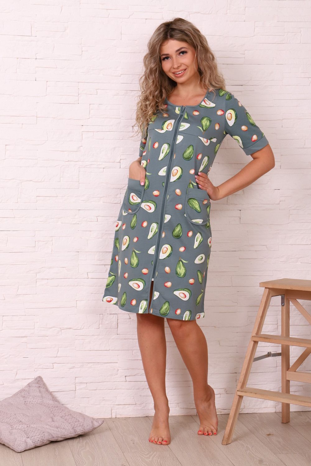 Халат домашний Х124 - Авокадо Хаки