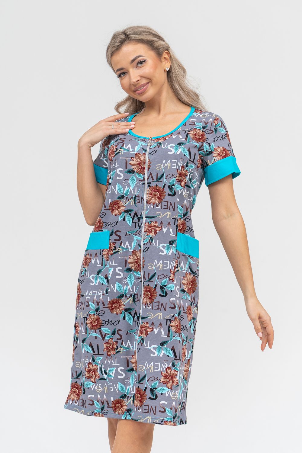 Халат 36915 - серый